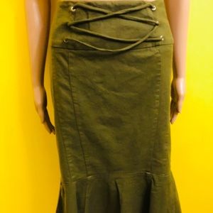 Hunter Green High Low Skirt